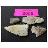 Four Native American Indian arrowheads artifacts