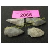 Four Native American Indian arrowhead artifacts