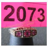 1 ctw ruby sterling filigree ring size 7