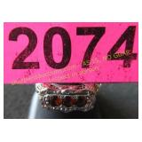 1 ctw fire garnet sterling silver ring size 8