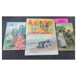 Four vintage postcards