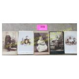 Five antique photo cabinet cards
