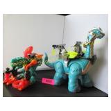2 Fischer-Price Imaginext Brontosaurus & T-Rex