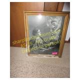 Beautiful print of Angelic woman playing piano &