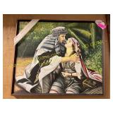 Signed Choi Oil painting wall hanging