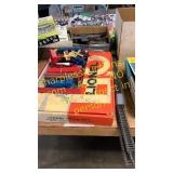 Lionel train track pieces & race car tracks