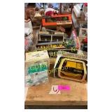 Die cast collectible banks, track accessories