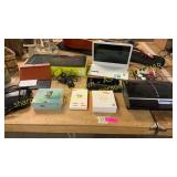 Assorted electronics: laptop , IPad, keyboard, PS3