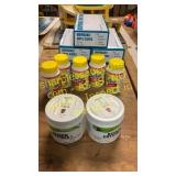 Bleach crystals  & tablets, disposable gloves