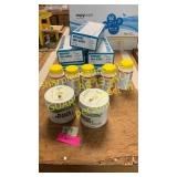 Bleach crystals & tablets, disposable gloves