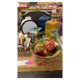 Decor items, canisters ,cookie jar, bowls, wax