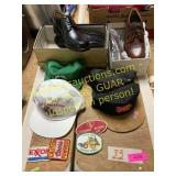 Shoes brown, black 8M, caps, patches