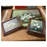 Paintings, 1 large, 2 small
