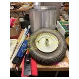 Metal sheeting with fittings, tire, scrapers