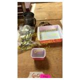 Pyrex dishes , meat grinder , flour sifter