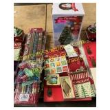 Holiday tree, gift bags and wrap