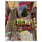Holiday tree, gift wrap and bags