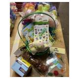 Easter eggs, coloring kits, decorations
