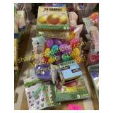 Easter eggs, coloring kits and decorations