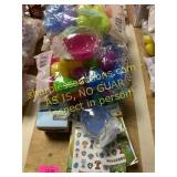 Easter eggs, coloring kits and decorations