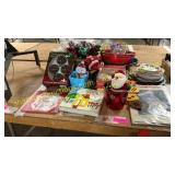 Holiday trays, plates, and decorations