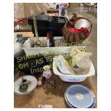 Lamp, camera, dishes and miscellaneous