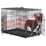 Two door dog training crate