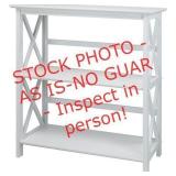 3 Tier white open shelf, broken leg