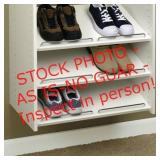 White closet shoe shelf