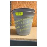 2 10in. Stormy Gray plastic planters