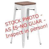 StyleWell Finwick White Metal Backless Bar Stool