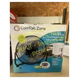 Comfort zone 9" high velocity fan
