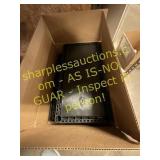 Black plastic shelves