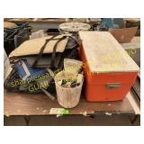 Cooler, life jackets