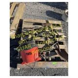 Pallet of shovels, ax,window panes,  etc