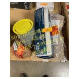 Assorted hardware, curtains,