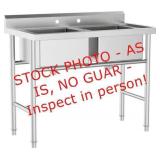 Winado Silver 35.8 in. Double Bowl Drop-In