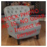 Noble House Tafton Grey Fabric Tufted Club Chair