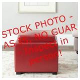 SAFAVIEH Rickey Red Storage Ottoman