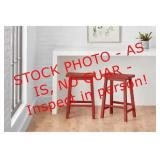 StyleWell Chili Red Wood Saddle Backless Counter