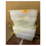 Stack of shoe size plastic storage