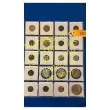 Plastic Sheet of miscellaneous coins