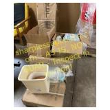 Group of weight equipment, furniture, skimmer