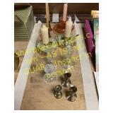 Brass & crystal Candle holders