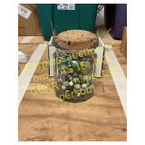 Jar of vintage marbles