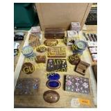 Soap stone aroma lamps, trinket boxes, misc