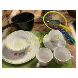Corelle Dishes, Strainers, Placemats