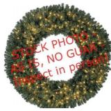 35" lighted holiday wreath