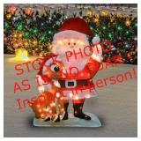 32" Rudolph/Santa yard art