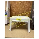 White plastic step stool